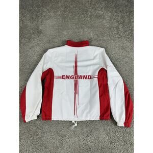 England Jacket Mens Small White Red Soccer Football Milano Full Zip England Flag